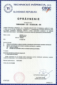 Oprvnenie pre vkon innosti 